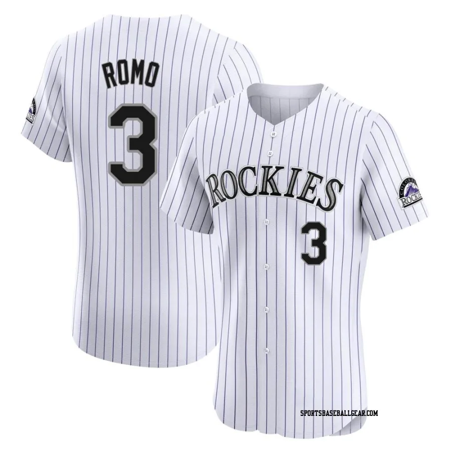 Drew Romo Men's Colorado Rockies White Elite Home Jersey