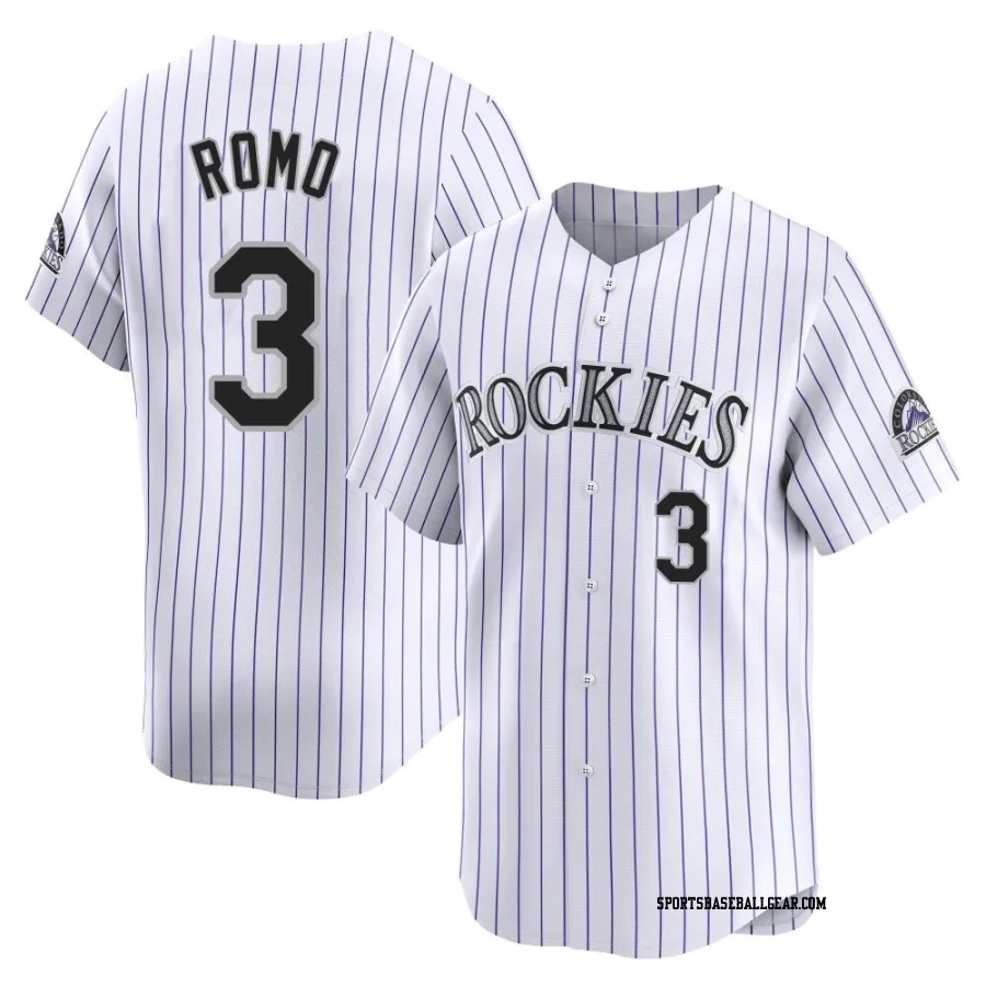 Drew Romo Youth Colorado Rockies White Limited Home Jersey