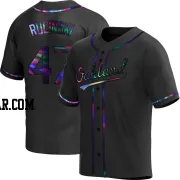 Drew Rucinski Men's Oakland Athletics Black Holographic Replica Alternate Jersey