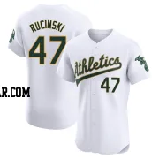 Drew Rucinski Men's Oakland Athletics White Elite Home Jersey