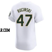 Drew Rucinski Men's Oakland Athletics White Elite Home Jersey