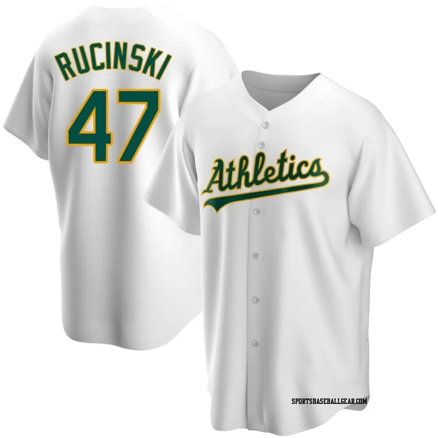 Drew Rucinski Youth Oakland Athletics White Replica Home Jersey