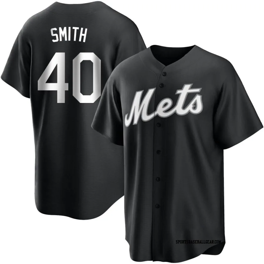 Drew Smith Men's New York Mets Black/White Replica Jersey