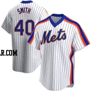 Drew Smith Men's New York Mets White Replica Home Cooperstown Collection Jersey