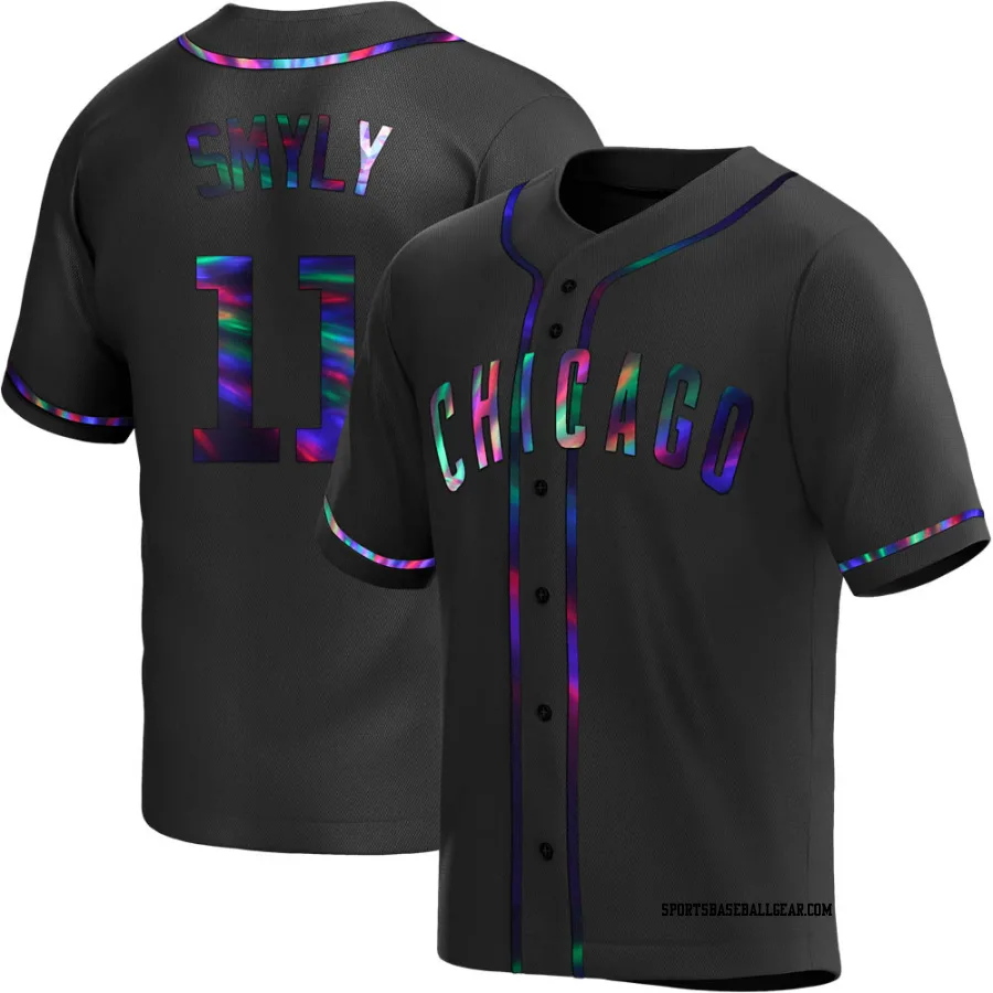 Drew Smyly Men's Chicago Cubs Black Holographic Replica Alternate Jersey