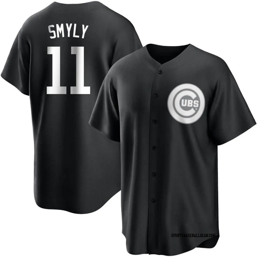 Drew Smyly Men's Chicago Cubs Black/White Replica Jersey