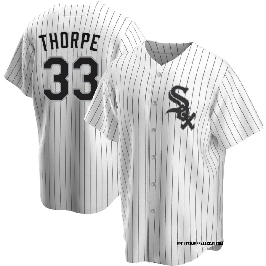 Drew Thorpe Men's Chicago White Sox White Replica Home Jersey