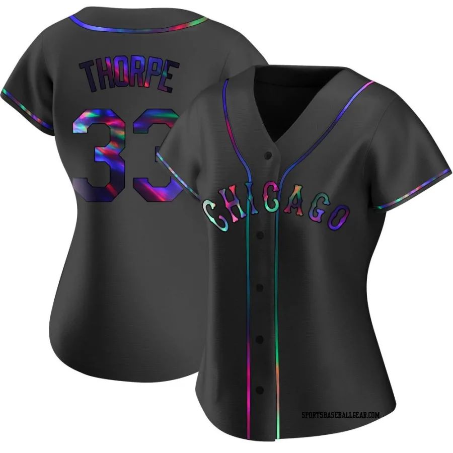 Drew Thorpe Women's Chicago White Sox Black Holographic Replica Alternate Jersey