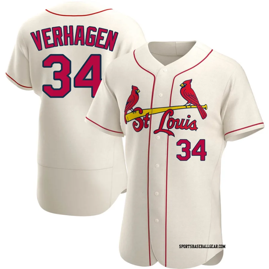 Drew VerHagen Men's St. Louis Cardinals Cream Authentic Alternate Jersey