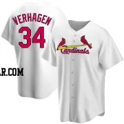 Drew VerHagen Men's St. Louis Cardinals White Replica Home Jersey