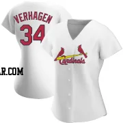 Drew VerHagen Women's St. Louis Cardinals White Authentic Home Jersey