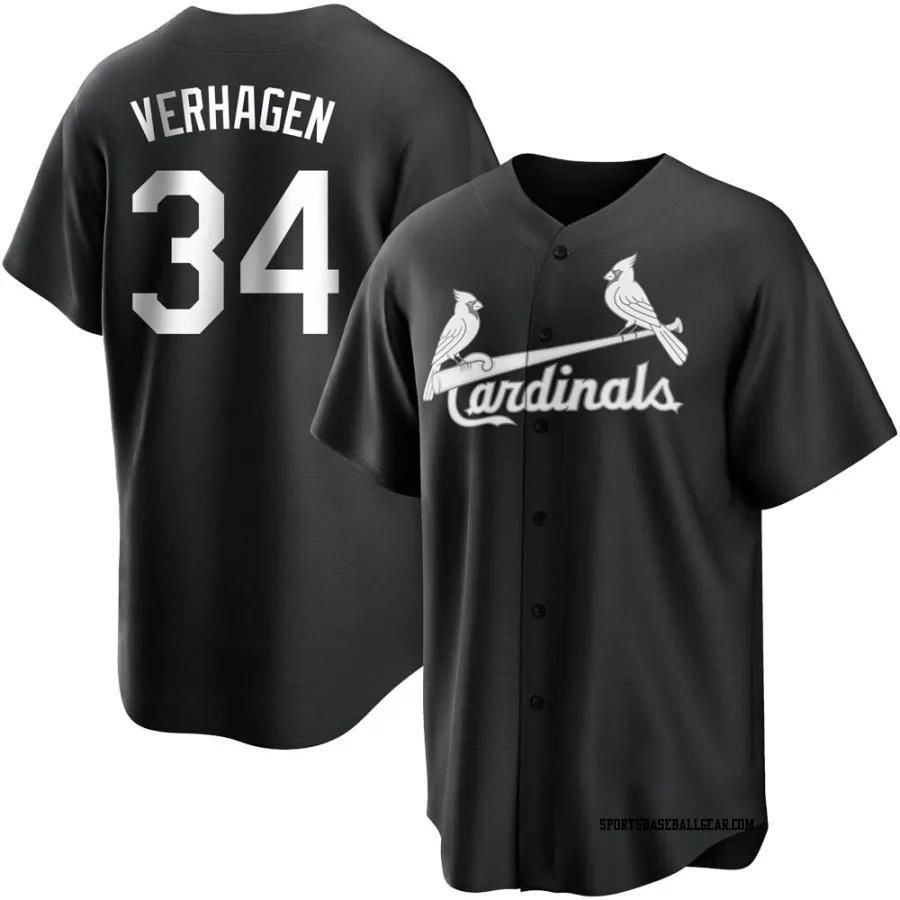 Drew VerHagen Youth St. Louis Cardinals Black/White Replica Jersey