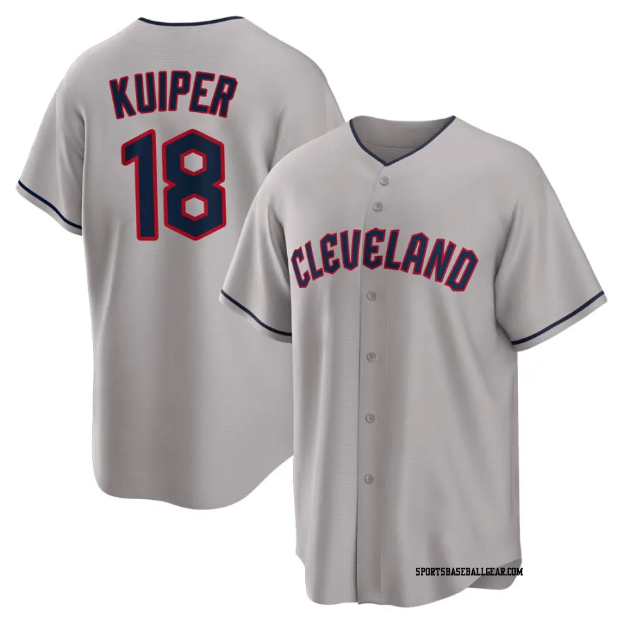 Duane Kuiper Men's Cleveland Guardians Gray Replica Road Jersey