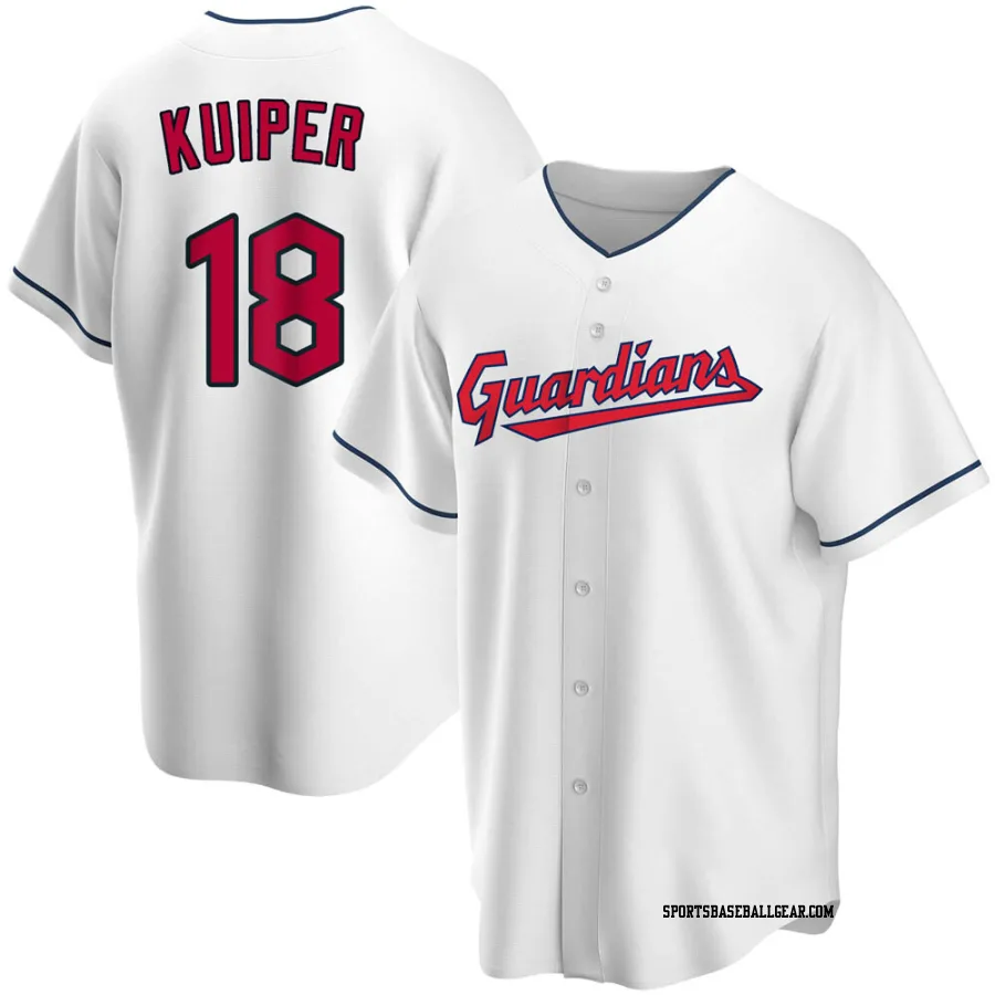 Duane Kuiper Men's Cleveland Guardians White Replica Home Jersey