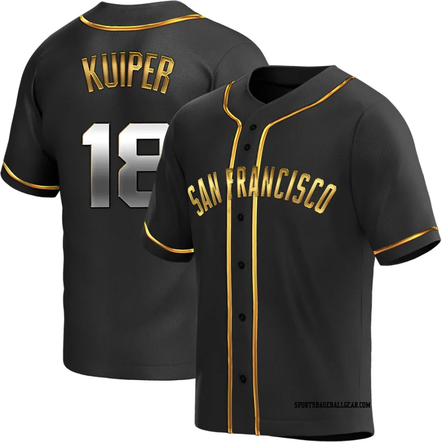 Duane Kuiper Men's San Francisco Giants Black Golden Replica Alternate Jersey