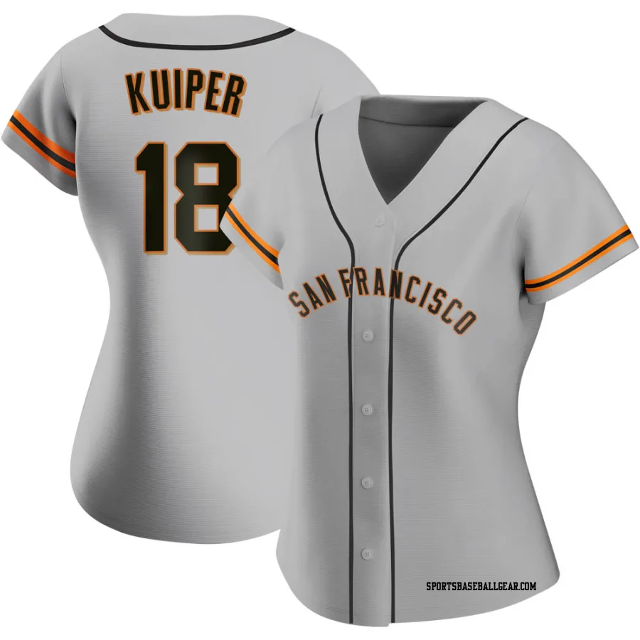 Duane Kuiper Women's San Francisco Giants Gray Replica Road Jersey