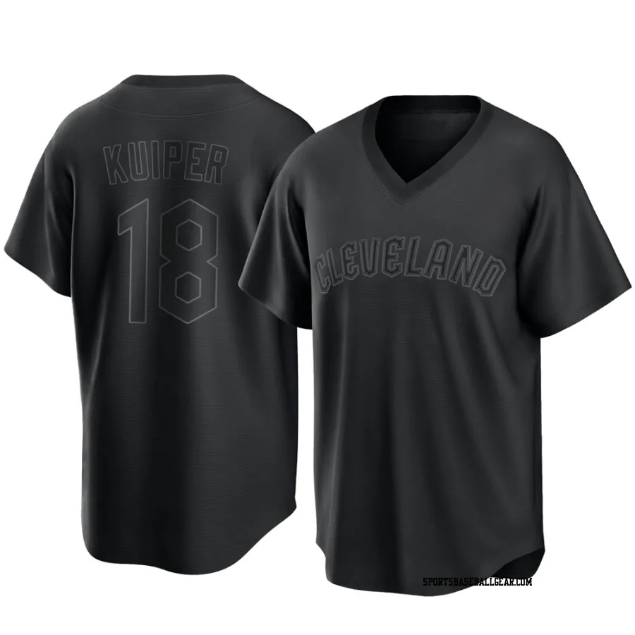 Duane Kuiper Youth Cleveland Guardians Black Replica Pitch Fashion Jersey