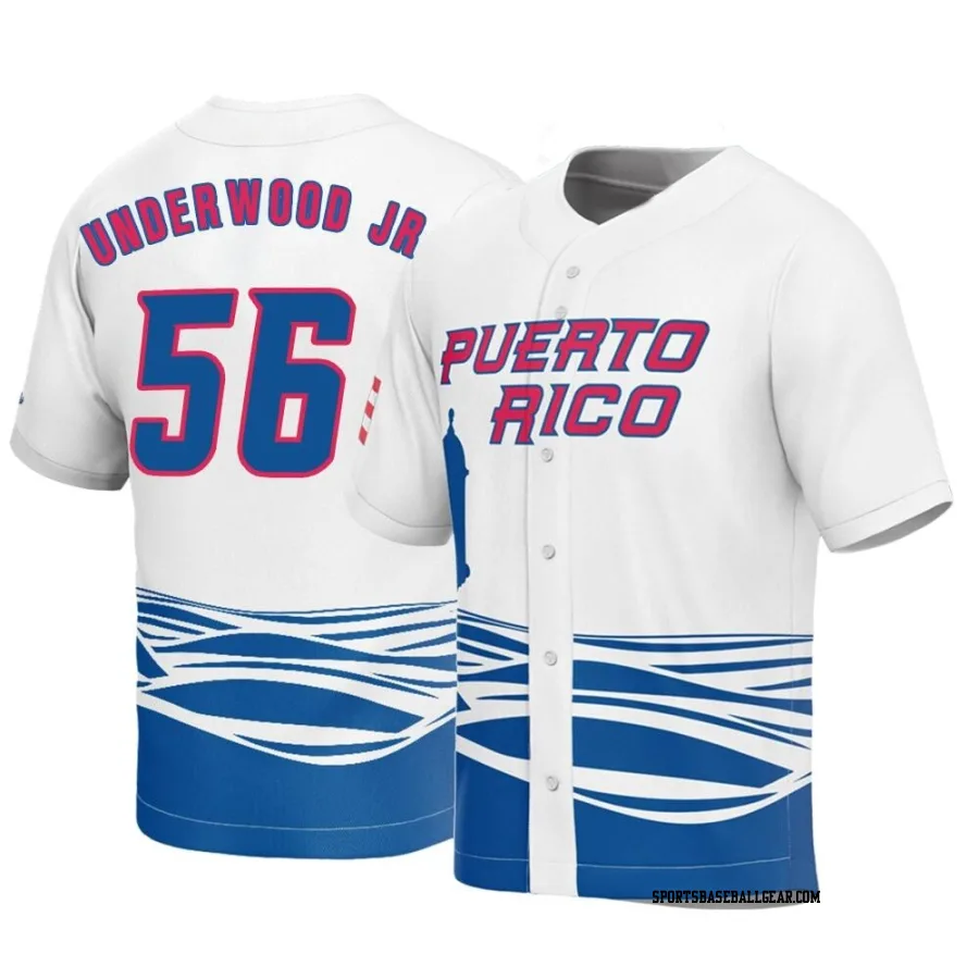 Duane Underwood Jr. Men's Puerto Rico Baseball White Replica 2023 World Baseball Classic Jersey