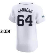 Dustin Garneau Men's Detroit Tigers White Elite Home Patch Jersey