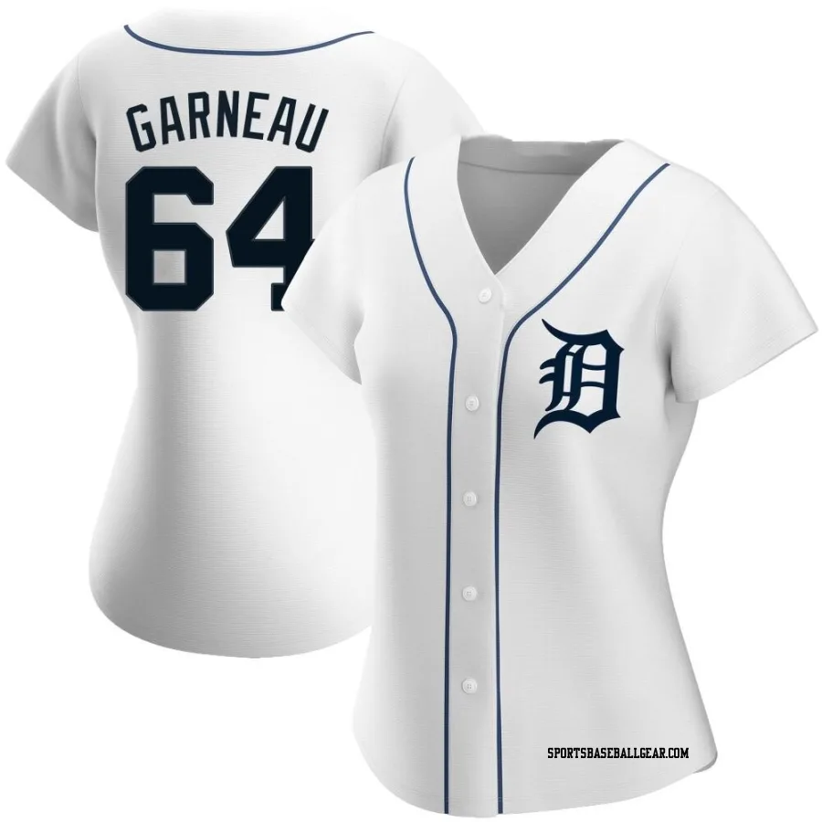 Dustin Garneau Women's Detroit Tigers White Authentic Home Jersey