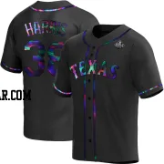 Dustin Harris Men's Texas Rangers Black Holographic Replica Alternate 2023 World Series Jersey