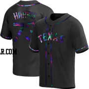 Dustin Harris Men's Texas Rangers Black Holographic Replica Alternate Jersey