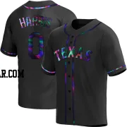 Dustin Harris Men's Texas Rangers Black Holographic Replica Alternate Jersey