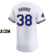 Dustin Harris Men's Texas Rangers Gold Elite White 2024 Collection Jersey