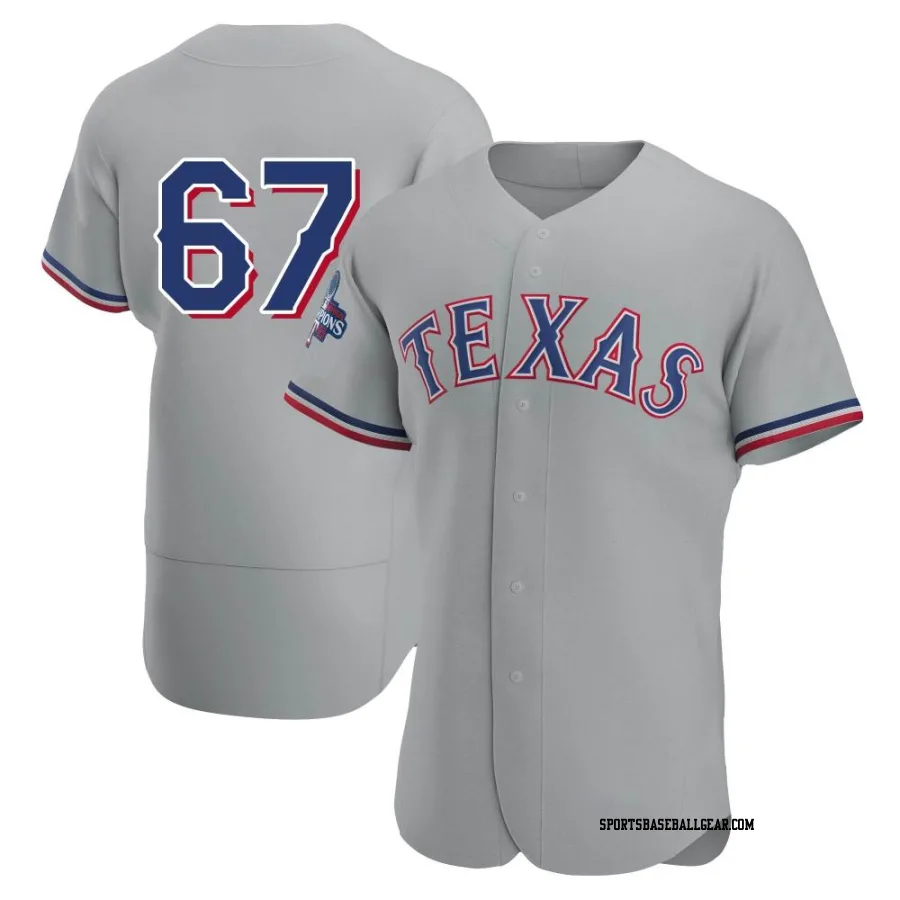 Dustin Harris Men's Texas Rangers Gray Authentic Road 2023 World Series Champions Jersey