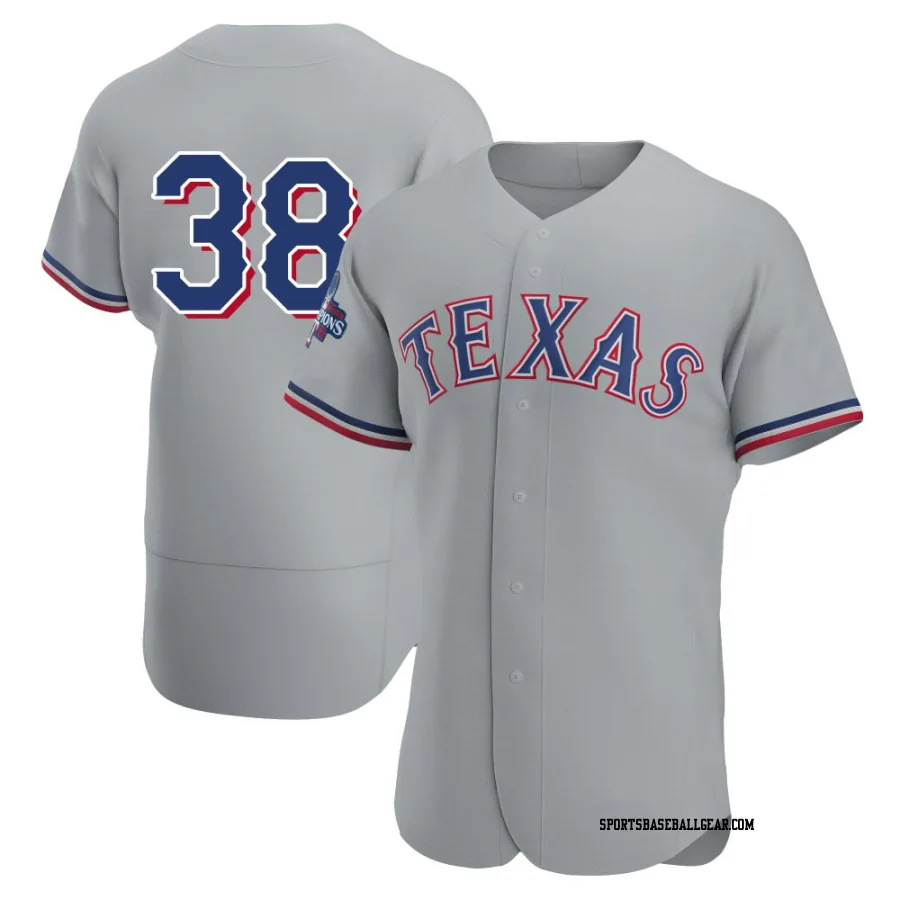 Dustin Harris Men's Texas Rangers Gray Authentic Road 2023 World Series Champions Jersey