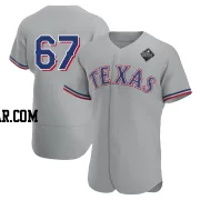 Dustin Harris Men's Texas Rangers Gray Authentic Road 2023 World Series Jersey