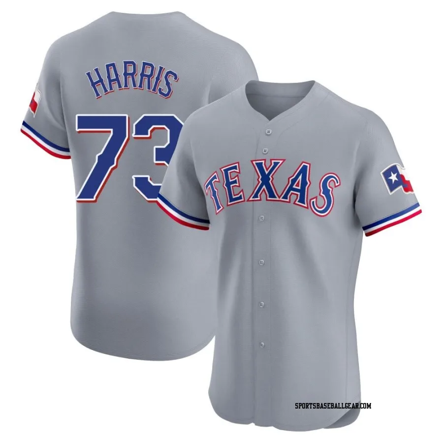 Dustin Harris Men's Texas Rangers Gray Elite Road Jersey