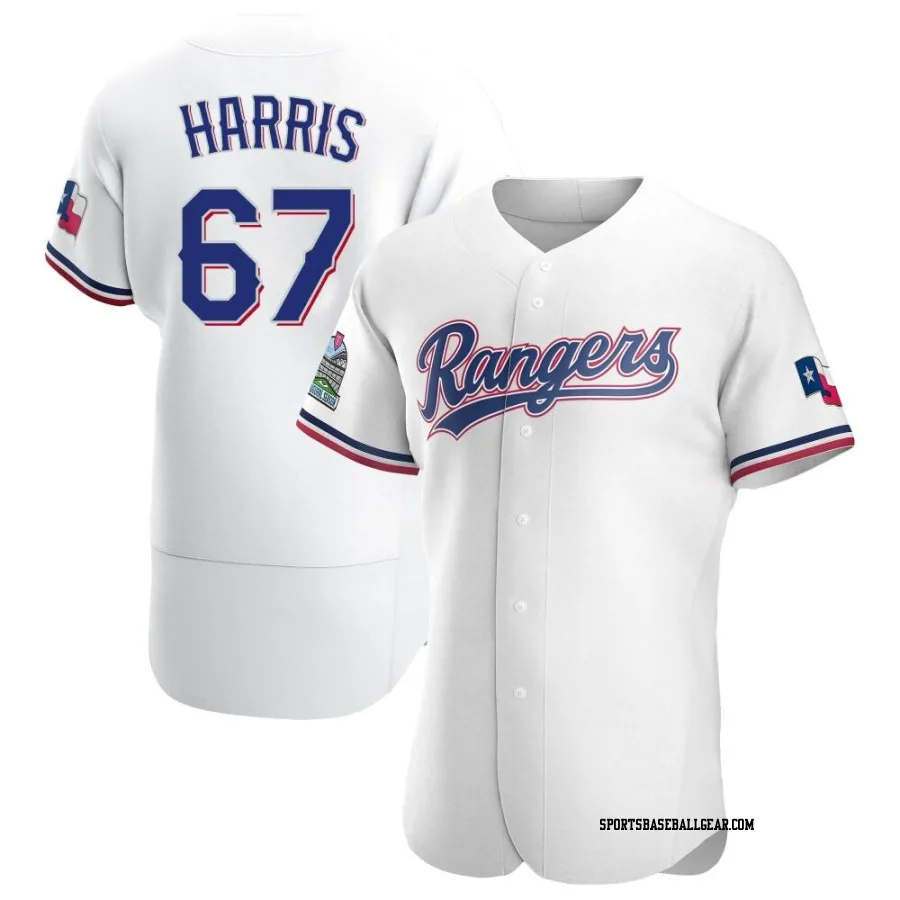 Dustin Harris Men's Texas Rangers White Authentic Home Jersey