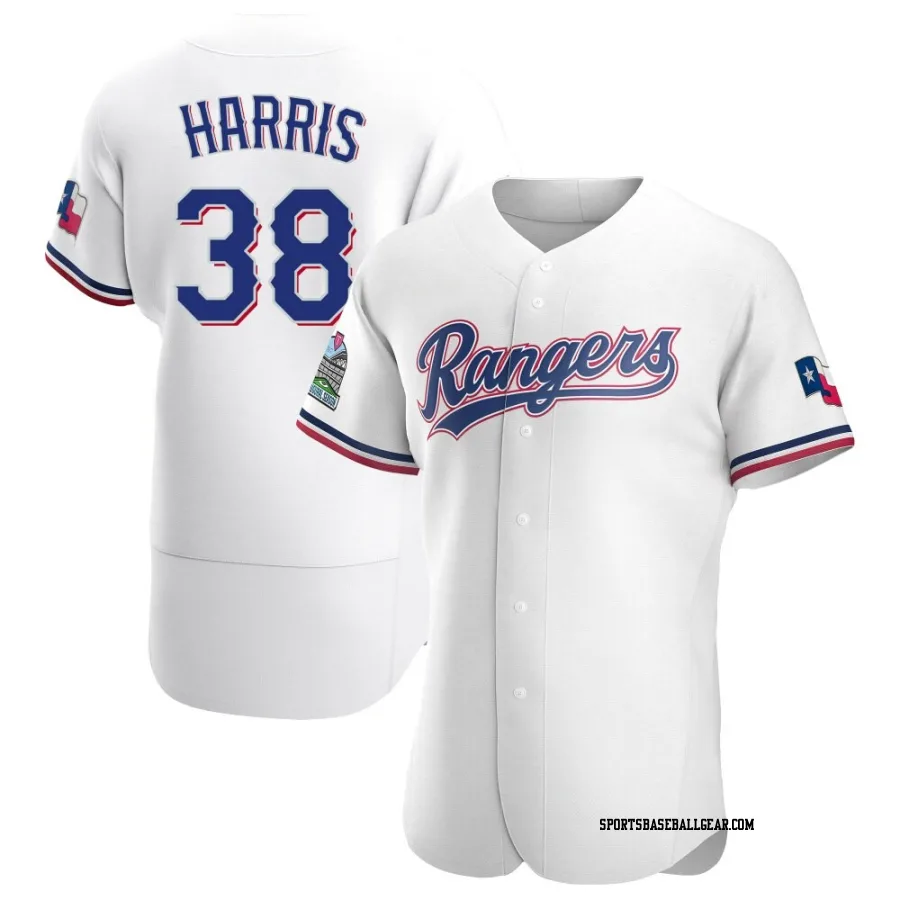 Dustin Harris Men's Texas Rangers White Authentic Home Jersey