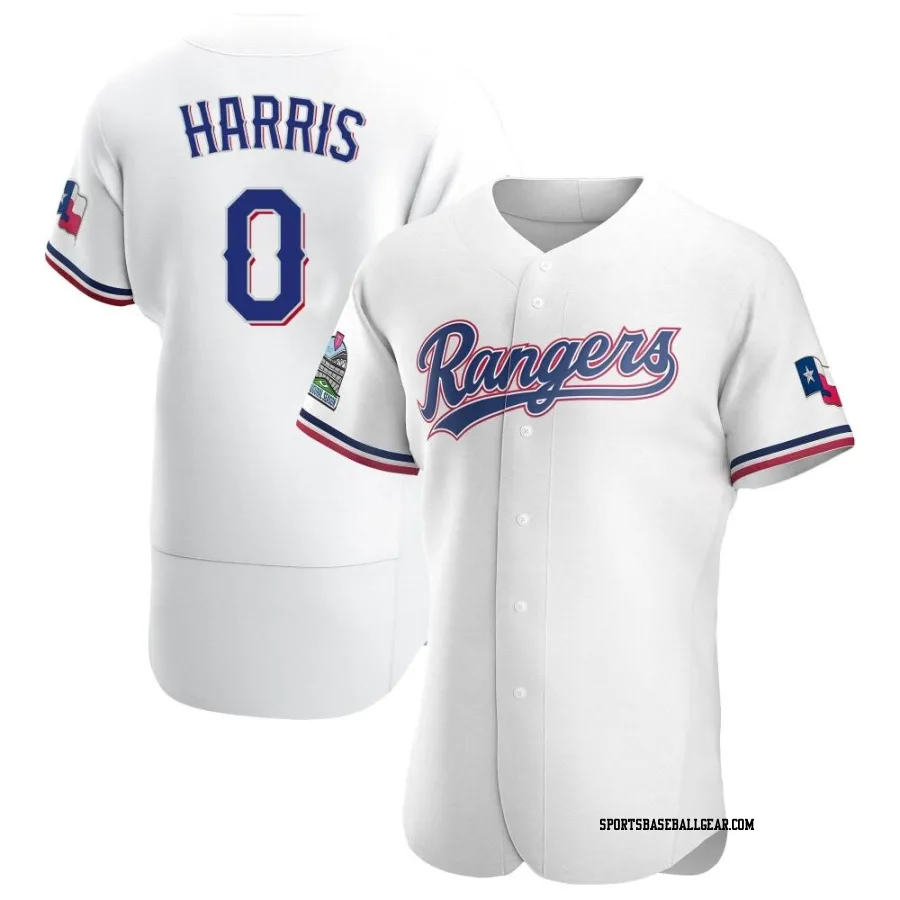 Dustin Harris Men's Texas Rangers White Authentic Home Jersey