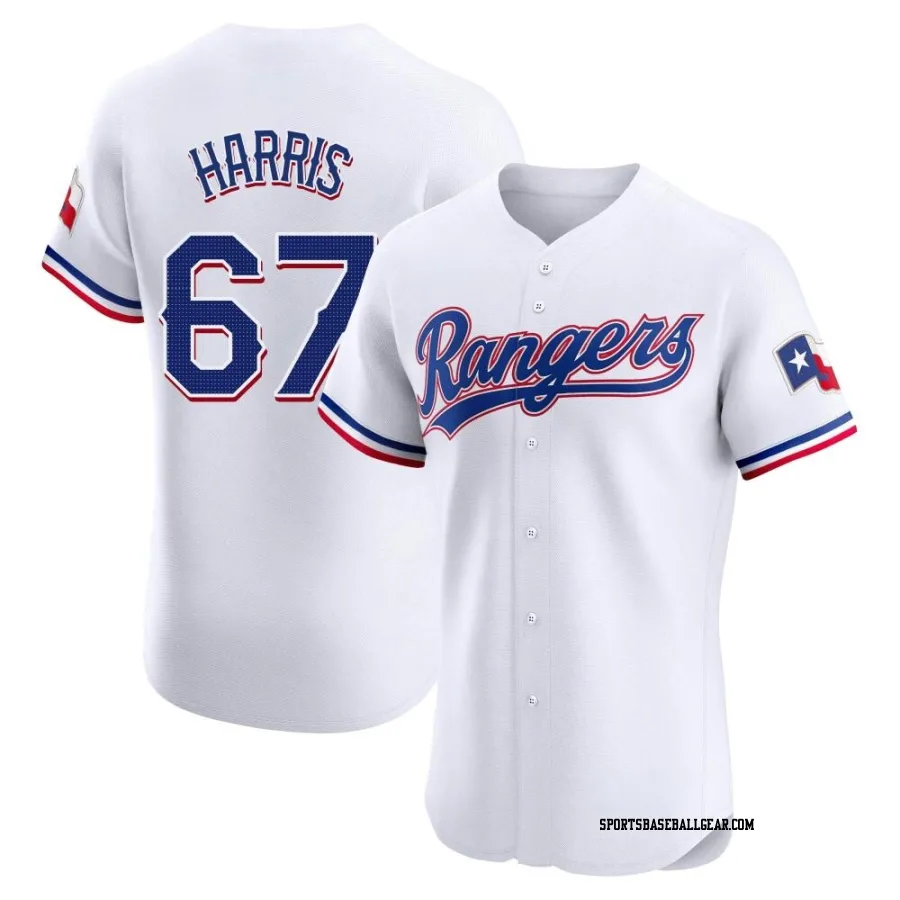 Dustin Harris Men's Texas Rangers White Elite Home Jersey