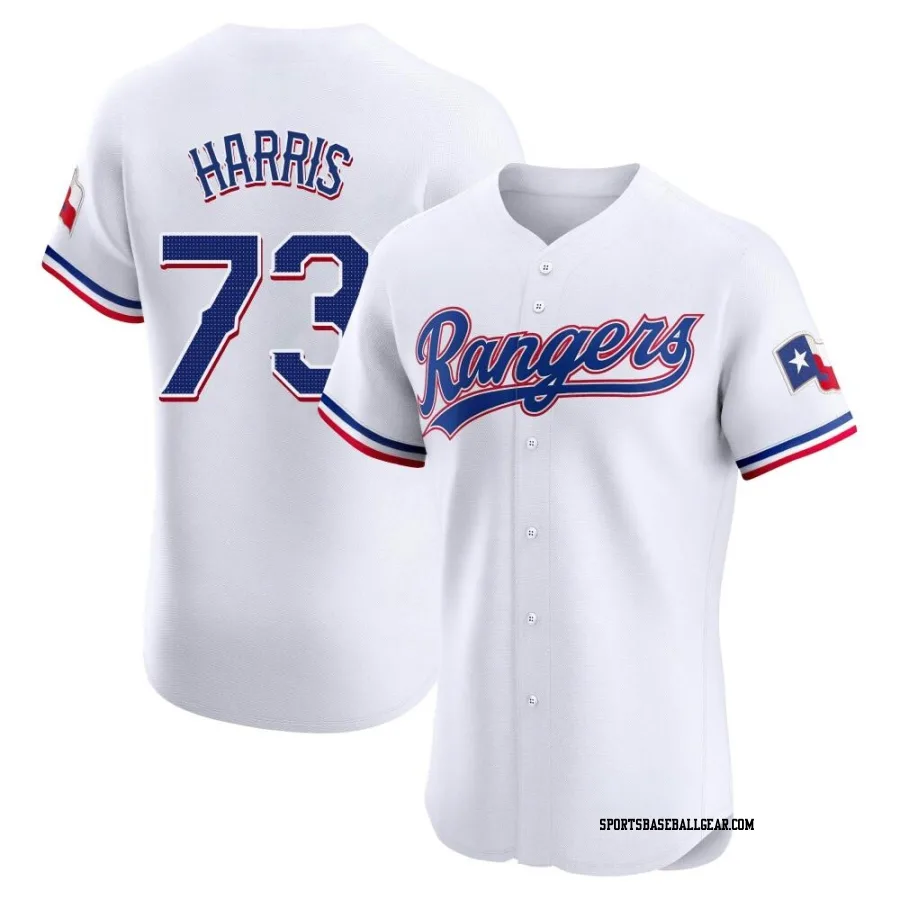 Dustin Harris Men's Texas Rangers White Elite Home Jersey