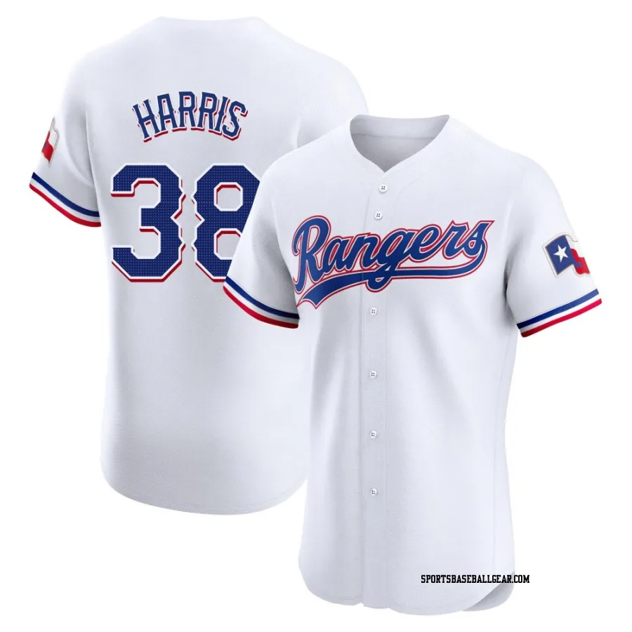 Dustin Harris Men's Texas Rangers White Elite Home Jersey