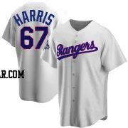 Dustin Harris Men's Texas Rangers White Replica Home Cooperstown Collection 2023 World Series Champions Jersey