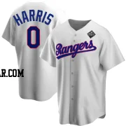 Dustin Harris Men's Texas Rangers White Replica Home Cooperstown Collection 2023 World Series Jersey