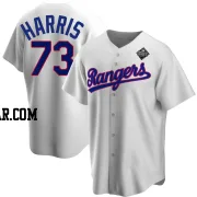 Dustin Harris Men's Texas Rangers White Replica Home Cooperstown Collection 2023 World Series Jersey