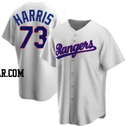 Dustin Harris Men's Texas Rangers White Replica Home Cooperstown Collection Jersey