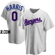 Dustin Harris Men's Texas Rangers White Replica Home Cooperstown Collection Jersey