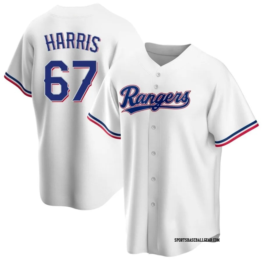 Dustin Harris Men's Texas Rangers White Replica Home Jersey