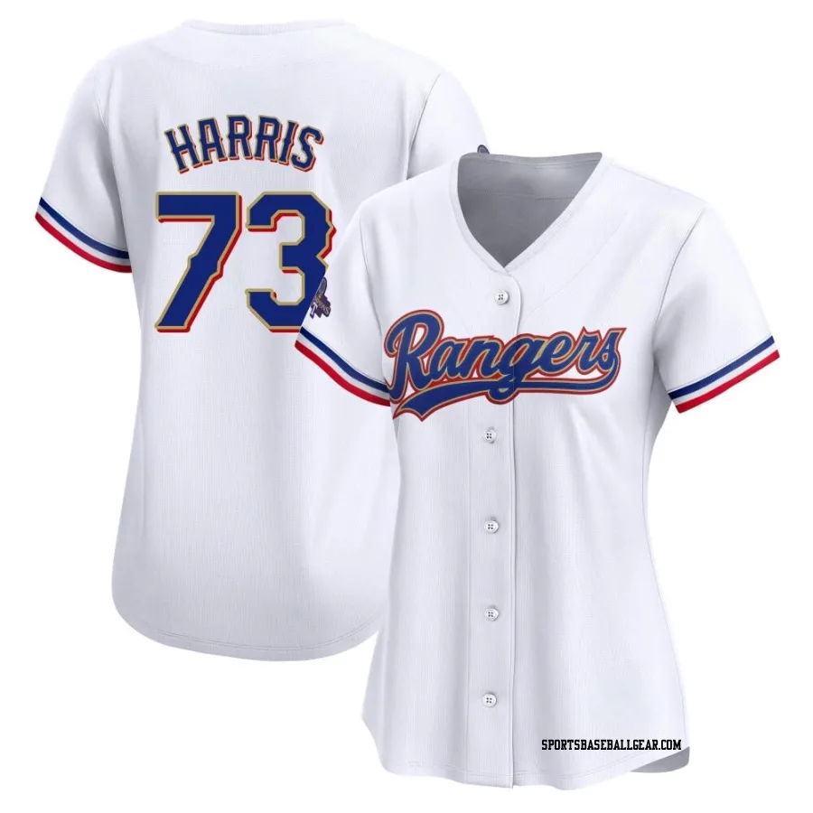 Dustin Harris Women's Texas Rangers Gold Limited White 2024 Collection Jersey