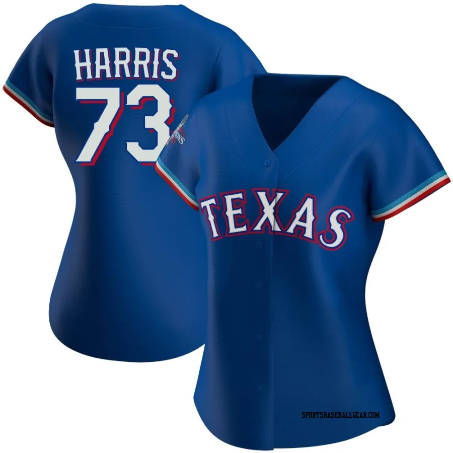 Dustin Harris Women's Texas Rangers Royal Authentic Alternate 2023 World Series Champions Jersey