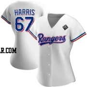 Dustin Harris Women's Texas Rangers White Authentic Home 2023 World Series Jersey