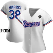 Dustin Harris Women's Texas Rangers White Authentic Home 2023 World Series Jersey