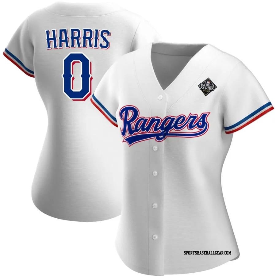 Dustin Harris Women's Texas Rangers White Authentic Home 2023 World Series Jersey