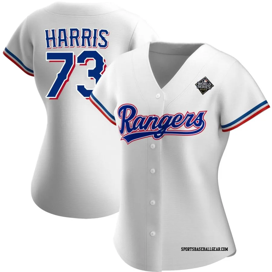 Dustin Harris Women's Texas Rangers White Authentic Home 2023 World Series Jersey